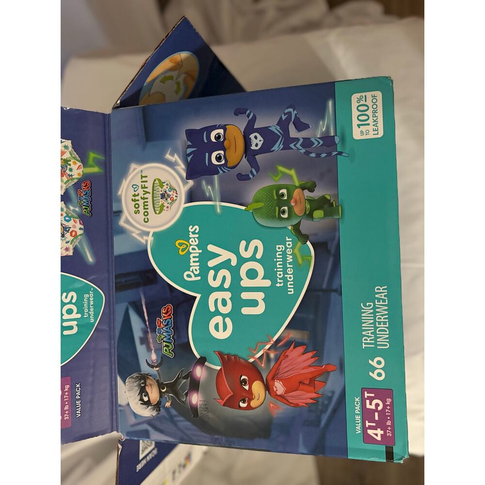 Pampers Easy Ups Boys Training Pants PJ Masks Size 4T-5T Open Box (58 Count)